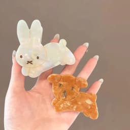 Refreshing World Rabbit Hair Claw Cute Bunny Dog Ins Style Acetate Strong Hair Claw Clips Hair Accessories for Women Girls