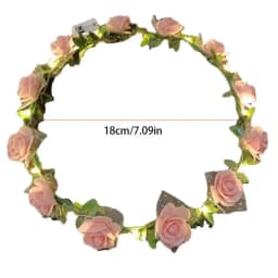 Elegant Simulation Rose Flower Wreath Headband Luminous Tiara Flower Crowns LED Light Garland Glowing Wreath Wedding