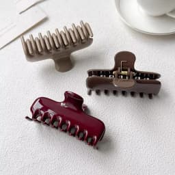 9.5cm Vintage Wine Red Hair Clip for Girls Women Solid Color Hair Claws Crab Clamp Barrettes Fashion Headwear Hair Accessories