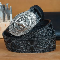 Second Layer Cowhide Ratchet Belt for Men - Adjustable Automatic Buckle, Easy to Wear And Suitable For Any Occasion