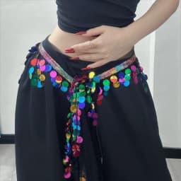 Creative Belly Dance Belt Long Tassel Glitter Sequins Belly Dance Hip Scarf Classic Wrap Skirt Sequin Waist Chain Girls