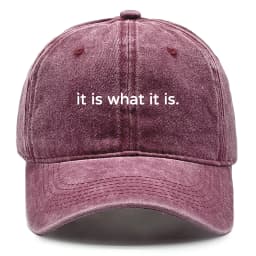 1pc Classic Washed "it Is What It Is." Print Baseball Caps for Women Summer Adjustable Snapback Dad Cap Slouchy Trendy Sun Hats