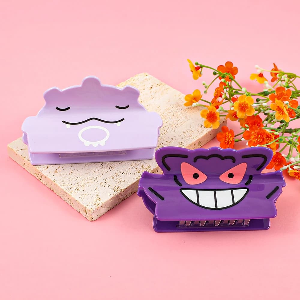 1PC Pokemon Gengar & Ditto Hair Claw Clips, Cute Anime Character Shark Clips, Acrylic Non-slip Hair Accessories for Women