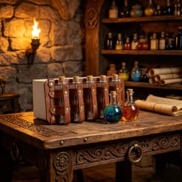 UYEE Medieval Leather Vial Holder Waist Sash, Alchemy Potion Bottle Carrier for LARP Viking Cosplay Belt