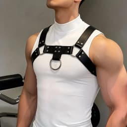 Men's PU Leather Harness Belt Gothic Punk Chest Strap Adjustable Exotic Belt Fashionable Men's Accessories