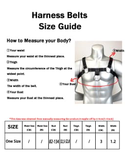 Men's PU Leather Harness Belt Gothic Punk Chest Strap Adjustable Exotic Belt Fashionable Men's Accessories