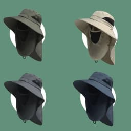 1PCS Summer Sun Hats UV Protection Outdoor Fishing Hats Men's and Women's Camping Visors Bucket Hats Neck Flap Bucket Hats