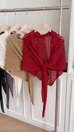 Fashion Hollow Out Triangle Scarf Shawl Breathable Solid Color Knitted Scarf Lightweight Sun Protection Women Shawl Wrap