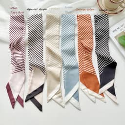 New Slim And Long 80x6CM Small Scarf For Women Versatile Black Striped Hair Tie Bag Decoration Scarves Party Gift