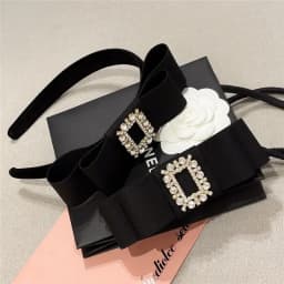 Korean Fashion Fabric Bow HairBand Luxulry Crystal Rhinestone Hair Clips Bridal Headband Hair Accessories for Girls Women