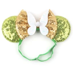 3.3"Cute Cartoon Mouse Ear Elastic Headbands Fashion Glitter Adjusted Hairband Baby DIY Hair Accessories Festival Trip Party
