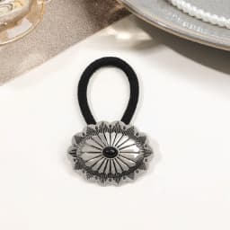 Boho Vintage Silvery Metal Hair Ties Ponytail Holder Ethnic Turquoise Black Elastic Bands Rope Scrunchie Women Hair Accessories