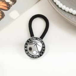 Boho Vintage Silvery Metal Hair Ties Ponytail Holder Ethnic Turquoise Black Elastic Bands Rope Scrunchie Women Hair Accessories