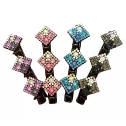 4pcs New Korean Style Hairpin Side Clip Flower Rhinestones Sweet And Girl Lovely Bangs Hairpin Elastic Duckbill Clip.