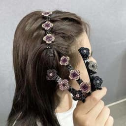 4pcs New Korean Style Hairpin Side Clip Flower Rhinestones Sweet And Girl Lovely Bangs Hairpin Elastic Duckbill Clip.
