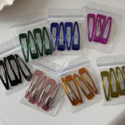 4pcs K-style Bright Water-drop Shaped Alloy Hair Clips For Women Vintage Solid Color 6.5cm Big Bobby Pins Barrettes Side Hairpin