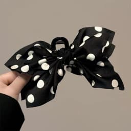French Elegant Hair Claw Crabs For Women Polka Dot Fashion Bow Hair Clip Retro Head Shark Clip Luxury Hair Accessories