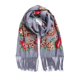 Women Luxury Floral Printed Russian Scarf Ukrainian Fringed Scarves Babushka Handkerchief Head Wraps Travel Shawl