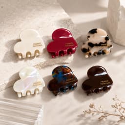 Acetate Mini Heart Hair Claw Clip for Women Korean Tortoiseshell Small Non Slip Jaw Clip Cute Half Up Hair Accessories for Girls