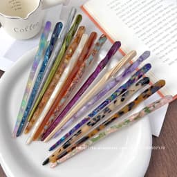 Korean FRANCE Simple One Word Long Plate Hairpin Vintage Flower Bud Hair Insert Ancient Hanfu Chopsticks Hairpin