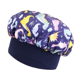 New Kids Satin Bonnet Dinosaur Wide Elastic Band Sleeping Cap Soft Silky Night Hair Hats for Teens Toddler Child Baby