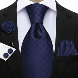 Luxury Mens Purple Yellow Grey Ties Floral Ties Plaid Striped NeckTie Pocket Square Cufflinks Brooch Set Men's Wedding Party Tie