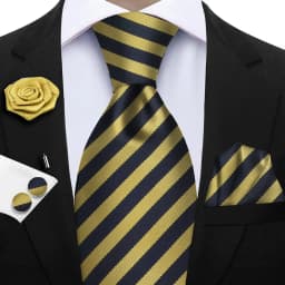 Luxury Mens Purple Yellow Grey Ties Floral Ties Plaid Striped NeckTie Pocket Square Cufflinks Brooch Set Men's Wedding Party Tie