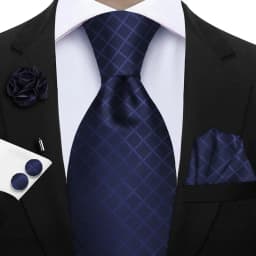 Luxury Mens Purple Yellow Grey Ties Floral Ties Plaid Striped NeckTie Pocket Square Cufflinks Brooch Set Men's Wedding Party Tie