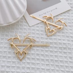 Hip Hop Metal Love Heart Hairpins Korean Trendy Cool Girls Side Clip Women Geometric Unique Design Silver Color Brarrettes