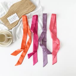 4x100cm Satin Silk Narrow Scarf Neckerchief Solid Neck Scarves Long Silk Thin Scarf Tie Black Bag Ribbon Headbands Choker