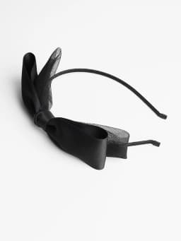 Black Big Bow Headband for Women Girls Mesh Fabric Hair Loop Trendy Hairband Female Headpieces Bezel Hair Accessories