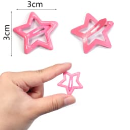 50pcs/lot Y2K Star BB Hair Clips Candy Colorful Metal Pentagram Snap Hairpins Barrettes For Girls Headwear Hair Accessories