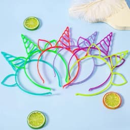 6/12PCS Girls Noctilucent Unicorn Headbands Women Headband Plastic Teeth Hairbands Kids Family Decoration Party Hair Accessories
