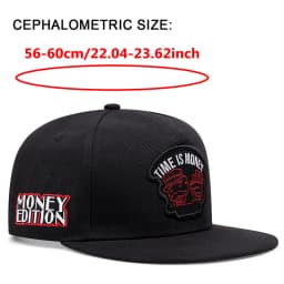 2025 New TIME IS MONEY Poker Flat Edge Hat Outdoor Adjustable Sunshade Hat Street Hip Hop Hat Male Female Sunscreen Baseball Hat