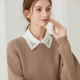 Hollow Lace Chiffon Fake Collar for Womens Half Shirt Blouse Sweater Detachable Shirt Collar False Lapel Top Collars Decor
