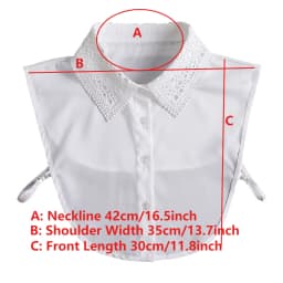 Hollow Lace Chiffon Fake Collar for Womens Half Shirt Blouse Sweater Detachable Shirt Collar False Lapel Top Collars Decor