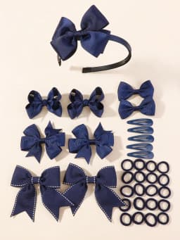 34Pcs/Set New Fashion Layered Hairbands Ribbon Bows Headband Hair Clips BB Clips Hair Ties Handmade Hair Accessories Girls