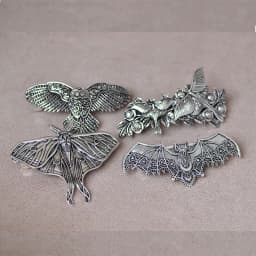 Viking hair clip, French hair clip, Gothic witch spring clip accessory, butterfly, bat, animal headwear, women's hair accessory