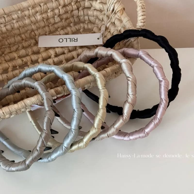Satin fabric winding thickened wave upside down comb headband new simple and versatile face wash headband hair accessories new