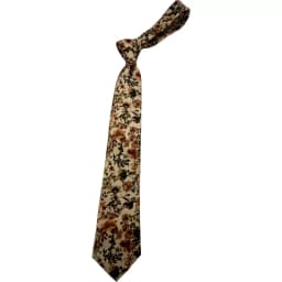 Retro 8cm Width Brown Floral Neck Ties For Men Women Casual Fashion Silky Printed Neckties Wedding Soft Tie Tuxedo Cravat Gift