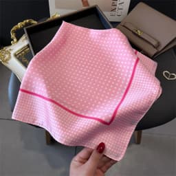 Luxury Brand 2025 Dot Print Square Silk Scarf for Women Hijab Hair Bands 70cm Neckerchief Female Satin Shawl Ribbon Headband