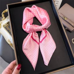 Luxury Brand 2025 Dot Print Square Silk Scarf for Women Hijab Hair Bands 70cm Neckerchief Female Satin Shawl Ribbon Headband