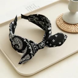 Fashion Paisley Bandana Headband For Women Top Knotted Bow Hairbands Cute Rabbit Ear Turban Headwrap Hair Band Girls Accessories