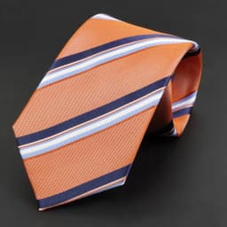 Luxury Business Men Tie Sage Green Orange Stripes Neckties Fit Wedding Party Office Group Holiday Party Daily Cravat Accessories