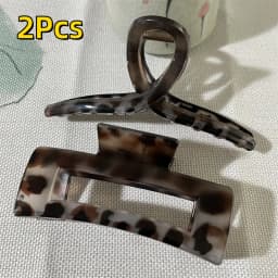 Vintage Leopard Print Hair Claw Clip Large Rectangular Secure Hold Hair Clip for Updos Elegant Hair Accessories Women Headwear