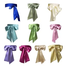 Women Dress Top Bowknot Waistband Waist Bow Corset Satin Silk Wide Waist Belt Fabric Ribbon Cummerbunds Lace Up Waist Strap