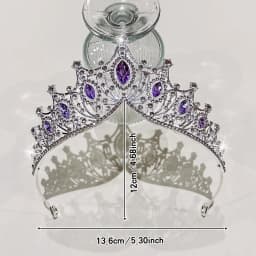 1 simple and versatile fashionable high-end silver purple crown suitable for daily hair accessories