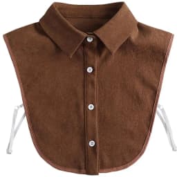 Women Vintage Brown Faux Collar Shirt Warm & Stylish Perfect For Layering Casual Attire Vintage Style Shirt, Detachable Collars