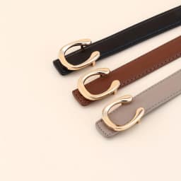Women's C-shaped Smooth Buckle PU Belt Fashionable Versatile Dress Sweater Casual Pants Belt Simple Ladies Banquet Gifts