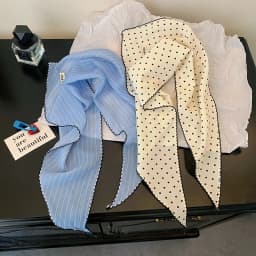 Women Polka Dot Triangle Head Scarf Also As Neck Scarf Premium Lightweight Breathable Soft Versatile All Match Decorative Wrap